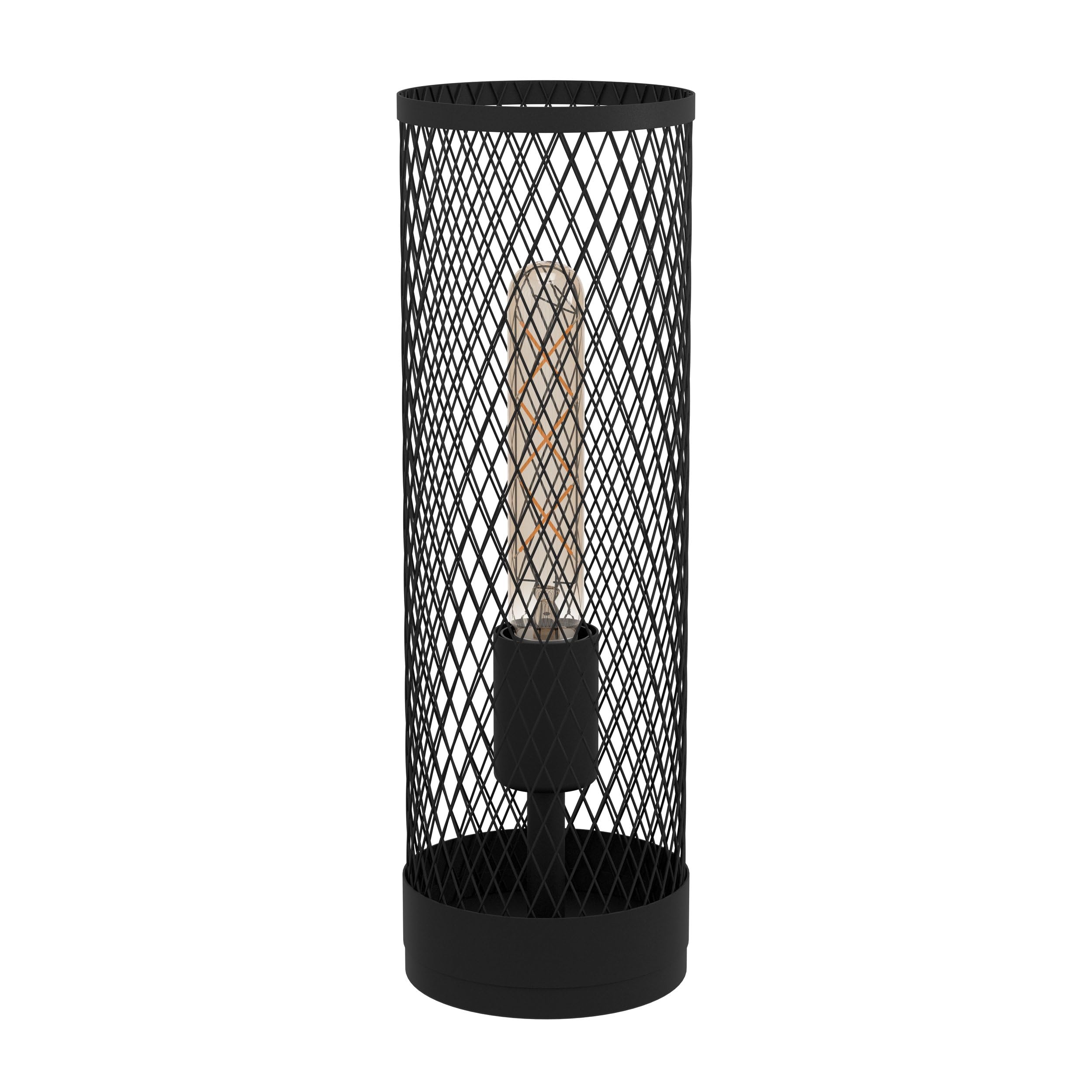 Eglo Bedside lamp Redcliffe, Industrial Table Light Made of Black Metal, Living Room Lighting with Switch, E27 Socket