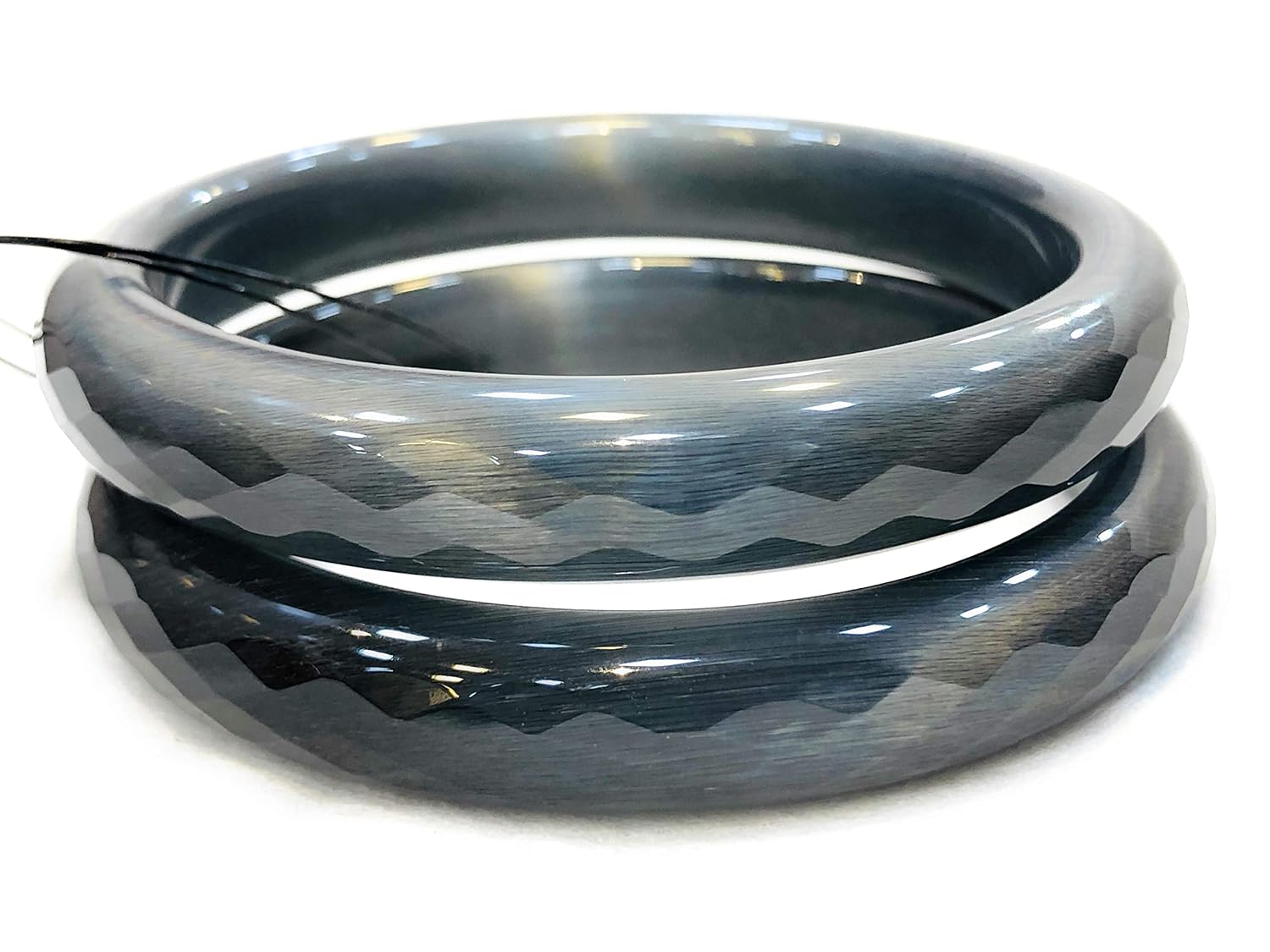 Buy Prem Bangles original Crystal cut Glass Bangles for women (Black, 2