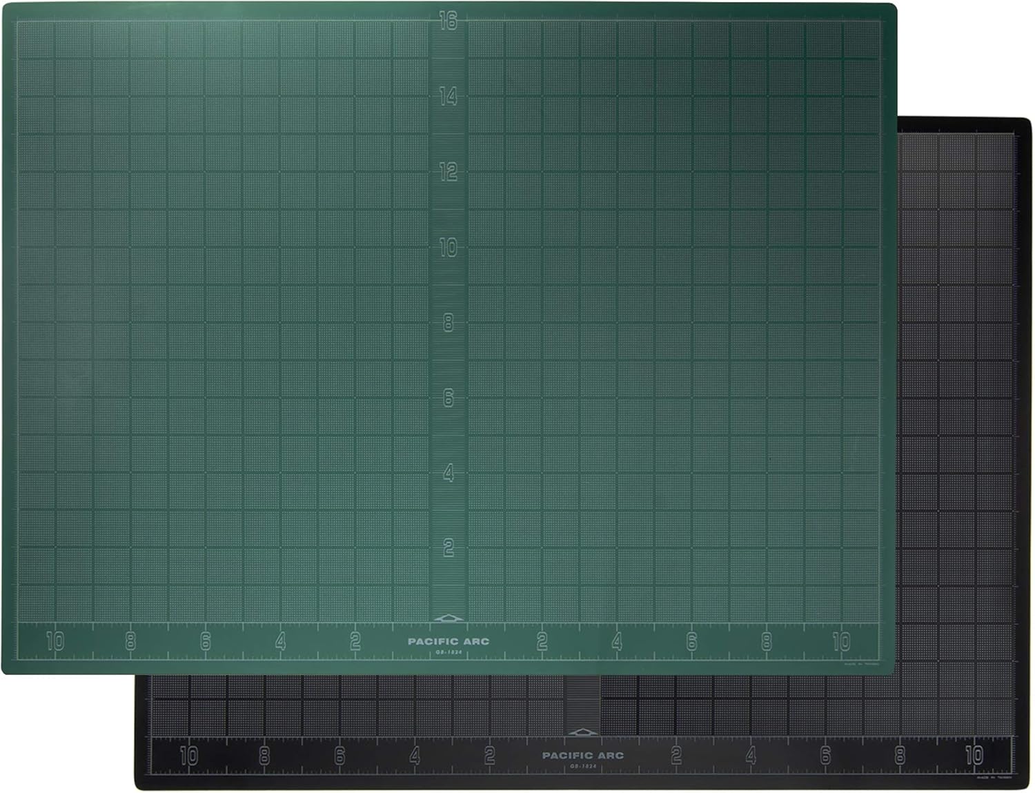 Pacific Arc Double Sided Self Healing Cutting Mat - Thick and Durable Vinyl Rotary Cutting Mat for Sewing - Perfect Fabric Cutting Mat & Scrapbook Paper Cutting Mat (18"x24")