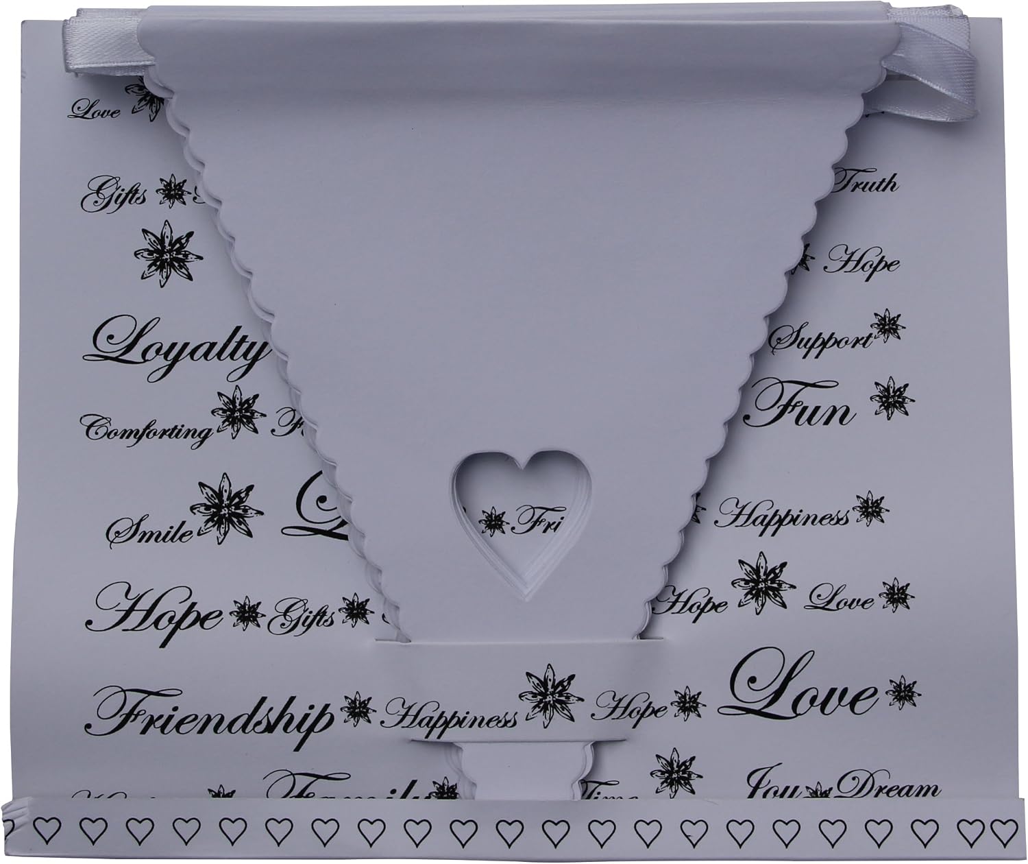 White Heart Bunting Banner - Great for a Wedding Party, Christening or any Special Occasion, 15.5cm x 17.5cm - Image 5