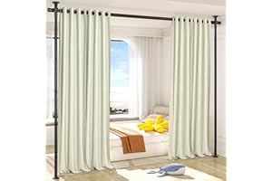 AKTOP Room Divider Curtain Rod, No Drilling Privacy Room Separator for Space Partition, 4-10.5ft(H) 29-73”(W) Adjustable Heavy Duty Floor to Ceiling Wall Divider Tension Rod for Room Separation, Black