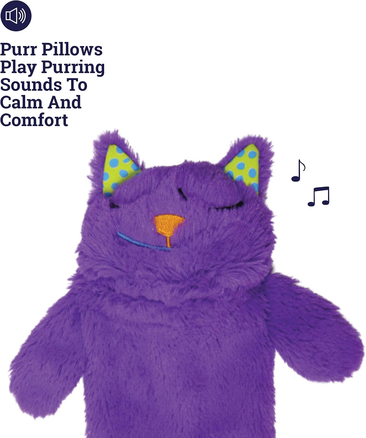 Petstages Purr Pillow Cat Toy For Nightime Play and Calm Comfort Featuring Soothing Noisemaker, Soft Plush Material : Pet Supplies
