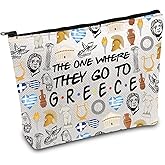 FOTAP Greece Trip Makeup Bag Europe Travel Gift Greece Souvenir Gift Greece Travel Bag Housewarming Gift Welcome Gift (Greece)