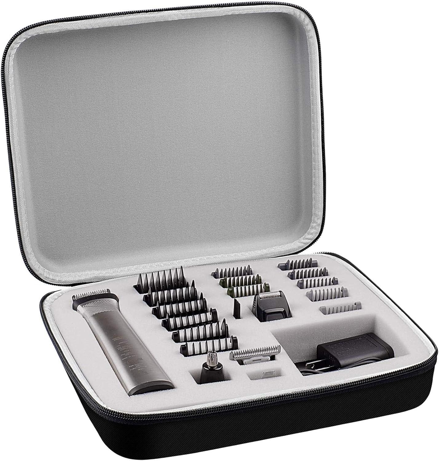 Case Compatible with Philips for Norelco Multigroom Series 7000 5000 Men's Grooming Kit with Trimmer MG7750/49 MG7910/49 MG9510/60. Storage Holder for Attachment Trimmers (Box Only) -Grey Inner