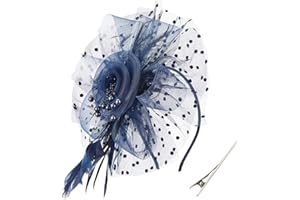 AQOKKA Women Fascinators Hats Flower Fascinators with Headband and Clip Tea Party Headwear for Women and Girls
