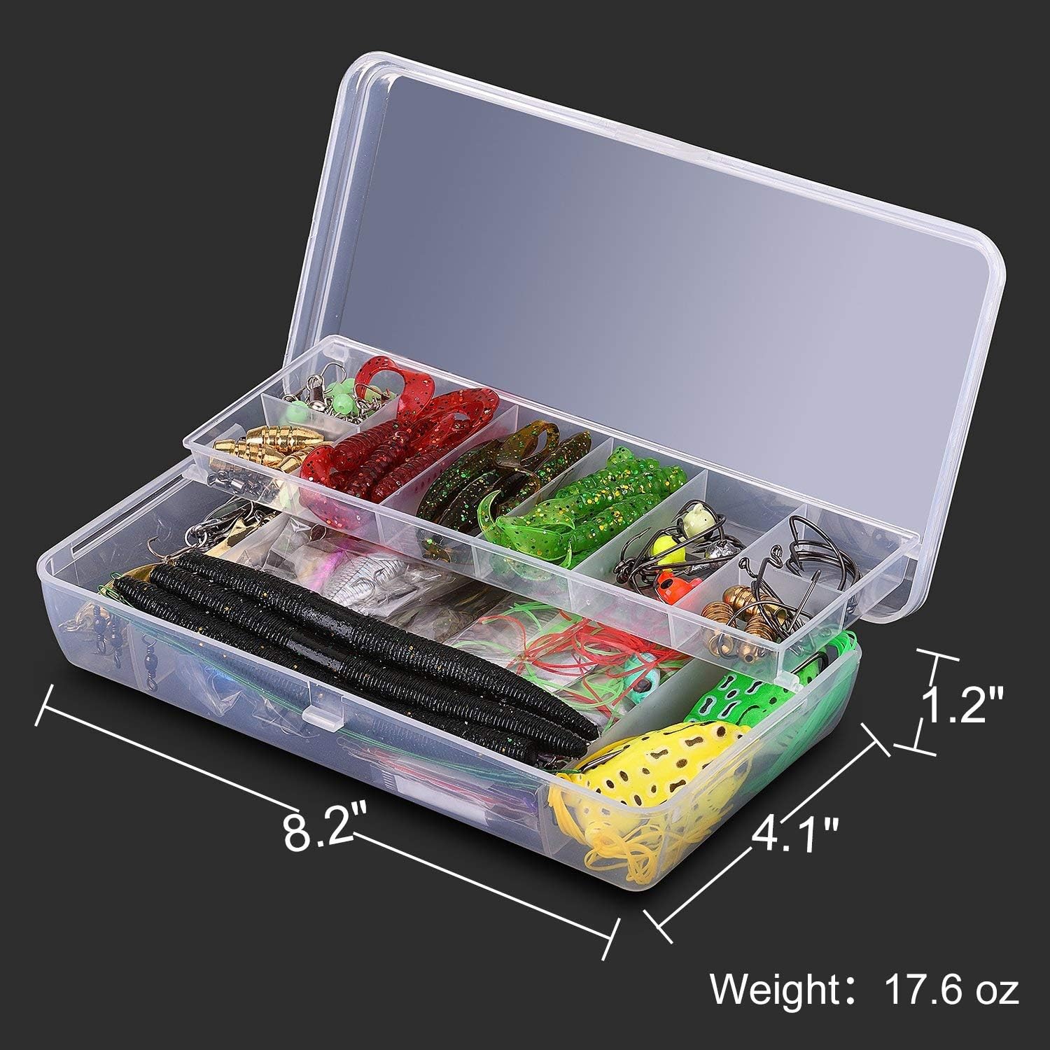 PLUSINNO Fishing Lures Baits Tackle including Crankbaits, Spinnerbaits, Plastic worms, Jigs, Topwater Lures, Tackle Box and More Fishing Gear Lures Kit Set, 102Pcs Fishing Lure Tackle : Sports & Outdoors