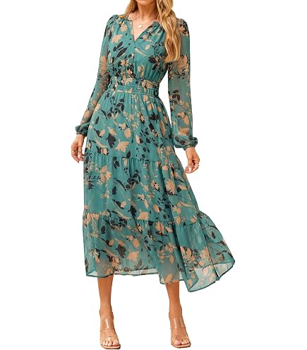 xhilaration green floral dress Women's Print Maxi Dress- Variety Party Dresses