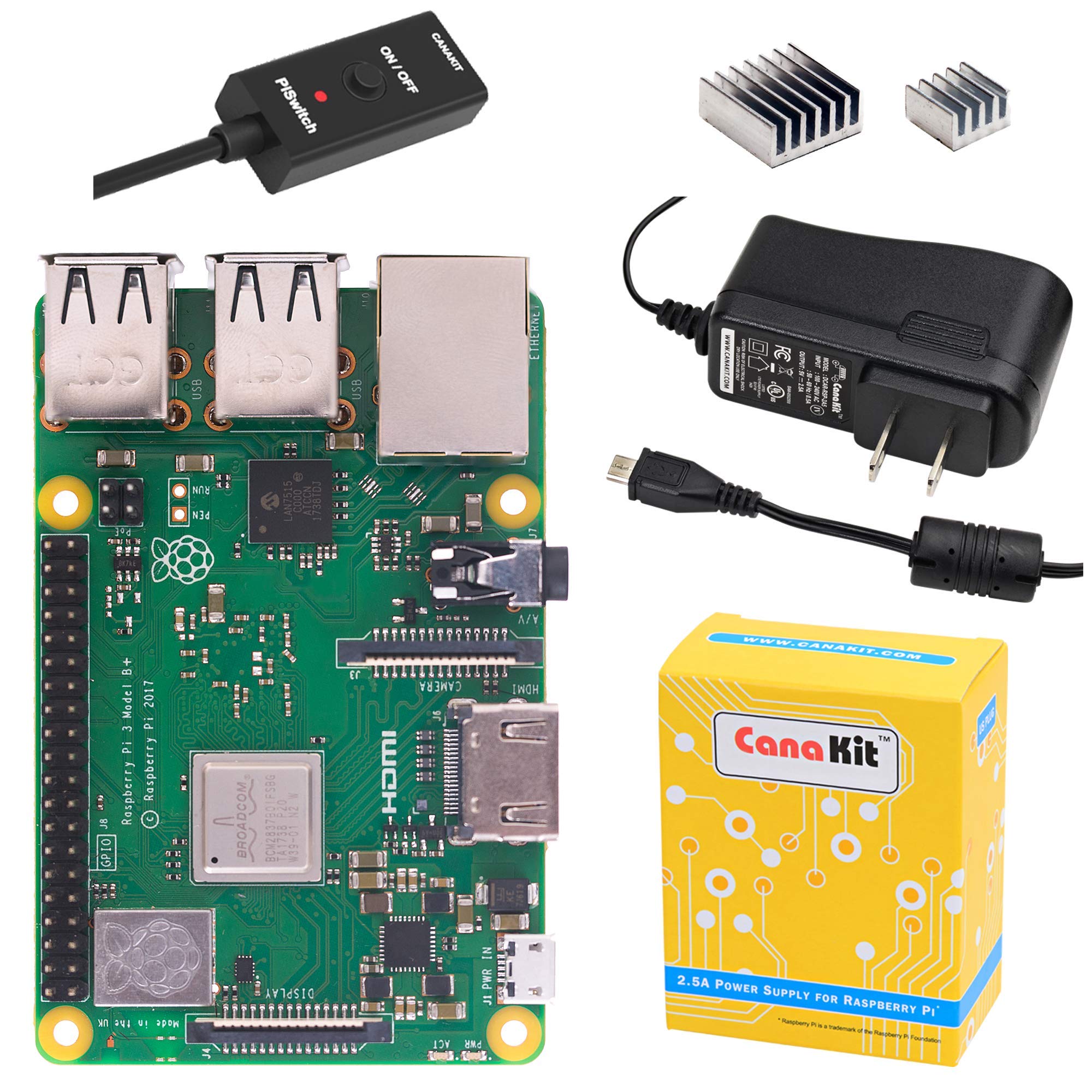 CanaKit Raspberry Pi 3 B+ (B Plus) with 2.5A Power Supply (UL Listed