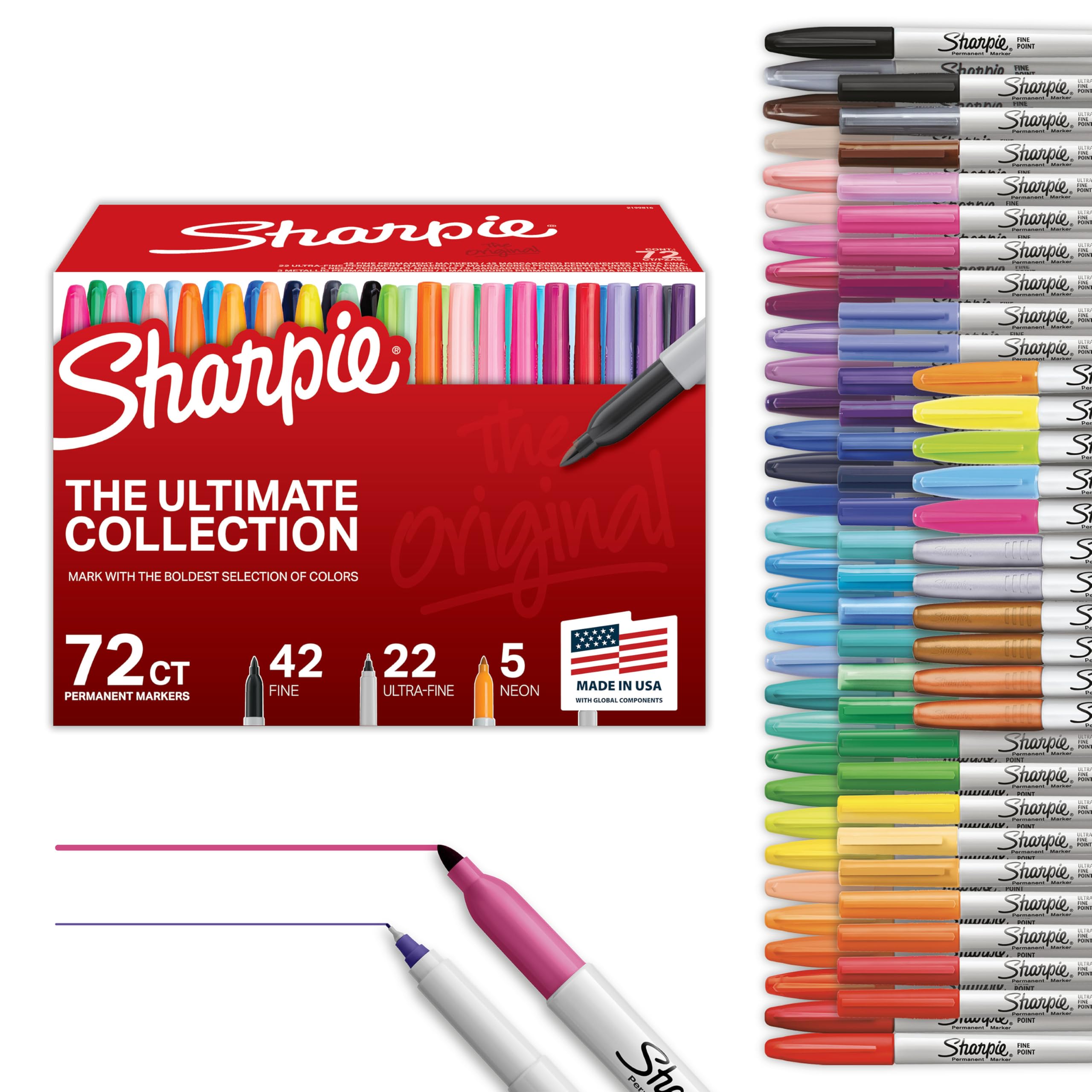Photo 1 of Sharpie Permanent Markers, Ultimate Collection, Ultra Fine And Fine Tip Markers, Great For Teacher And Classroom Supplies, Art Supplies, Bulk Marker Set, Assorted Colors, 72 Count