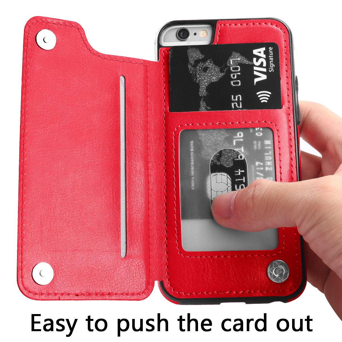 Leather Wallet Case Card Slot Shockproof Cover for iPhone XS