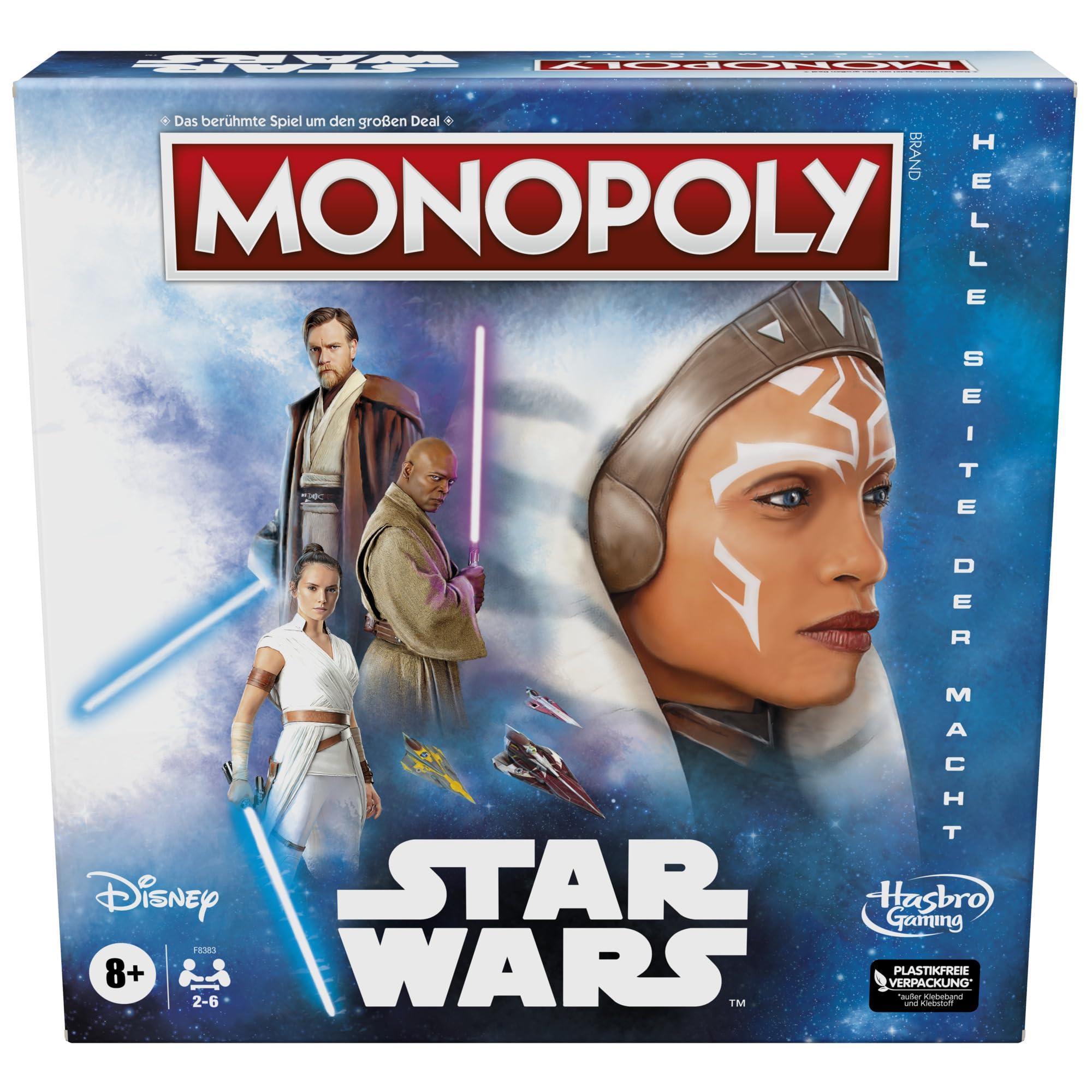 Monopoly: Star Wars Light Side Edition Board Game, Star Wars Jedi Game for 2-6 Players, Game for Children, Family Game, German Version