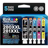 E-Z Ink Compatible Tr8620a Ink Cartridge Replacement for Canon PGI-280XXL CLI-281XXL 280 XXL 281 XXL Compatible with TR8520 TR8620a TR8620 TS702a TS9520 TS9521C TR8520 TS6220 TS6320 TS8220 (5 Pack)