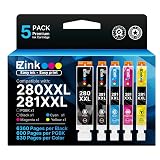 E-Z Ink Compatible Tr8620a Ink Cartridge Replacement for Canon PGI-280XXL CLI-281XXL 280 XXL 281 XXL Compatible with TR8520 TR8620a TR8620 TS702a TS9520 TS9521C TR8520 TS6220 TS6320 TS8220 (5 Pack)