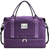 RIXINC Large Travel Duffle Bag Weekender Bags for Women with Shoes Compartment, Travel Duffel Tote Carry on Overnight Bag for Travel Business Trips, Sport Yoga Gym Bag with Wet Pocket (Dark Purple)