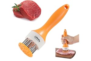 OHOLA KITCHEN SUPPLIES Meat Tenderizer Tool, OHOLA Stainless Steel Meat Tenderizer, Meat tenderizer Stapler with 20 Sharp Needle, Great for tenderizing Beef, Chicken, Steak, Veal and Pork (Stylish Two-Tone Color)
