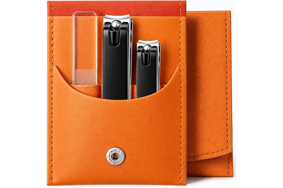 Nail Clippers Set, Fingernail and Toenail Clipper Cutters Trimmers Kit | Ultra Sharp All-IN-ONE Kit: 15% Thicker Premium Sturdy Podiatrist Toe Nail Care Tools. Perfect Grooming Gifts with Case