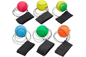 Playbees Wrist Baseballs Neon Reactive - 6 Pack - Practice Sports Balls for Fun Outdoor Activity for Kids - Spring Training, Party Favor, Baseball Season Gift, Sports Team Party Bag Filler