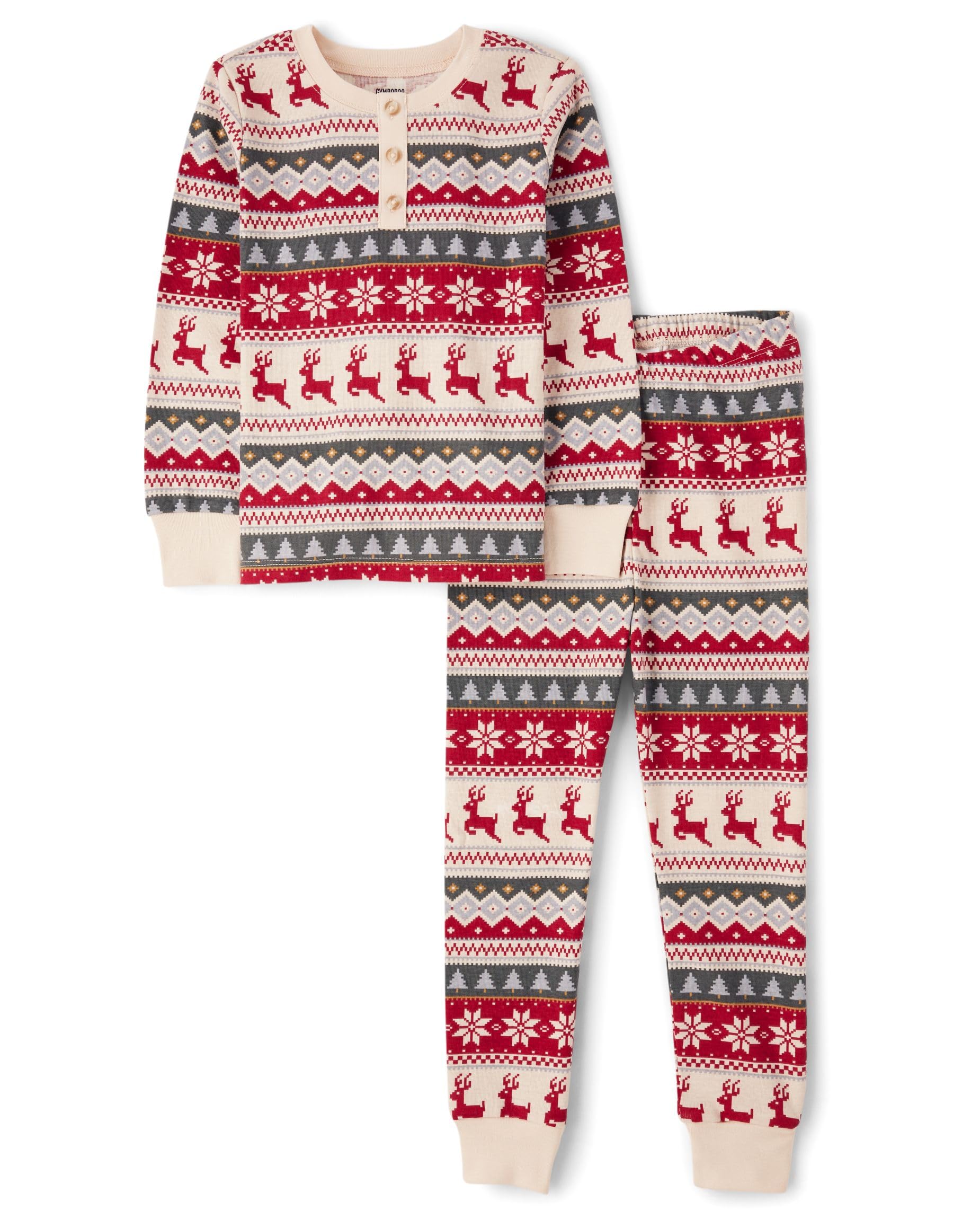 Gymboree,and Toddler Christmas Family Matching Pajamas Gymmies,Reindeer Fairisle,4T