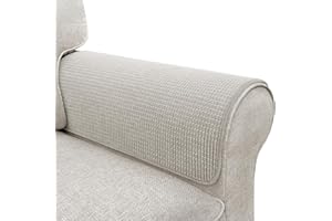 LOVOGEMY Couch Arm Covers, Sofa Arm Covers, Waterproof Armrest Covers for Sofa, Armchair, Loveseat, Non-Slip Recliner Arm Covers, Sofa Headrest Covers, Arm Chair Covers Set of 2 (Light Gray, 24"×20")