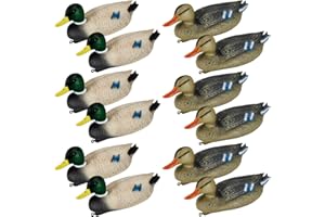 Syhood 4 Pcs Duck Decoys Realistic Plastic Mallard Floaters Decoys Outdoors Lifelike Hunting Motion for Pond Decorations, 14 Inch Long