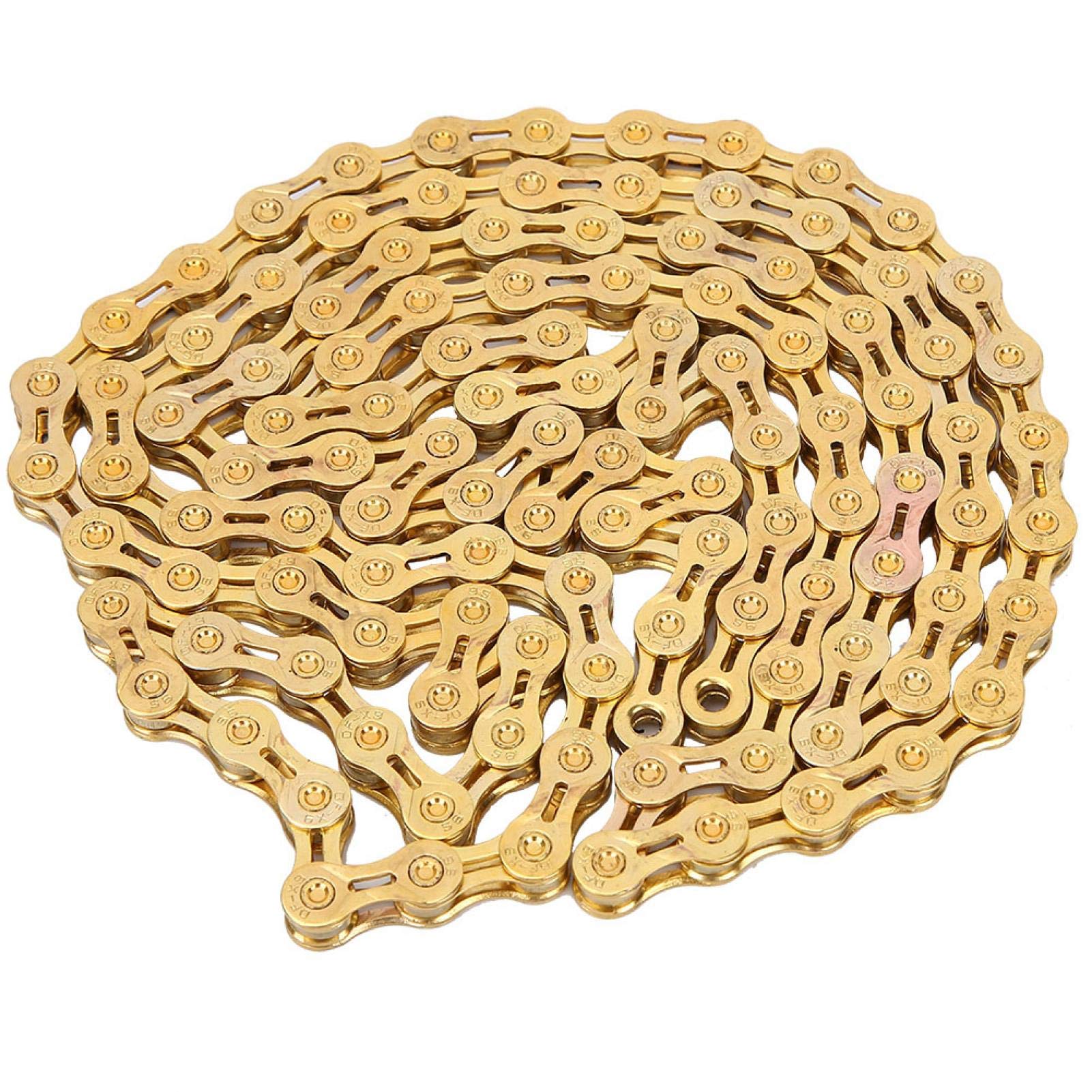 9 Speed Bike Chain, Mountain Bike, Road Bike 116 Links Alloy Chain, Bicycle Chain Replacement Accessory Bicycles and spare parts gold cycle chain