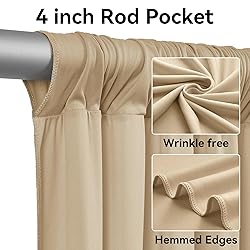 20ft x 12ft Beige Backdrop Curtain for