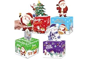 Meiidoshine 4 Pack Christmas Money Boxes for Cash Gift Pull, Surprise Money Holder Cash Gift for Kids Adults, DIY Fun Cash Box for Women Men Girls Boys Mom Dad Friends, Include 200Pcs Transparent Bags