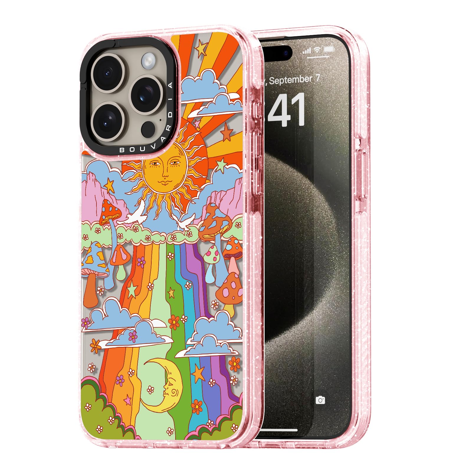 Bouvardia for iPhone 15 Pro Max Case, Cute Design for Women & Girls, Protective & Aesthetic, ZG2P0_Mushroom