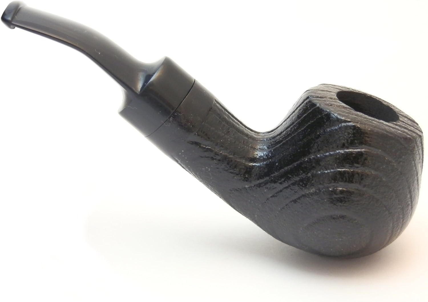 Mr. Brog Bent Bulldog Tobacco Pipe - Model No: 42 Cherry Ebony Sand Blast - Pear Wood Roots - Hand Made