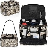 SARALEO Leopard Medical Bag Organizer Empty – Medical Supply Bag for EMS, Nurses, Clinics & Home Health | Adjustable Dividers, Water-Resistant 600D, Reflective Safety Strips, 15.7 inches