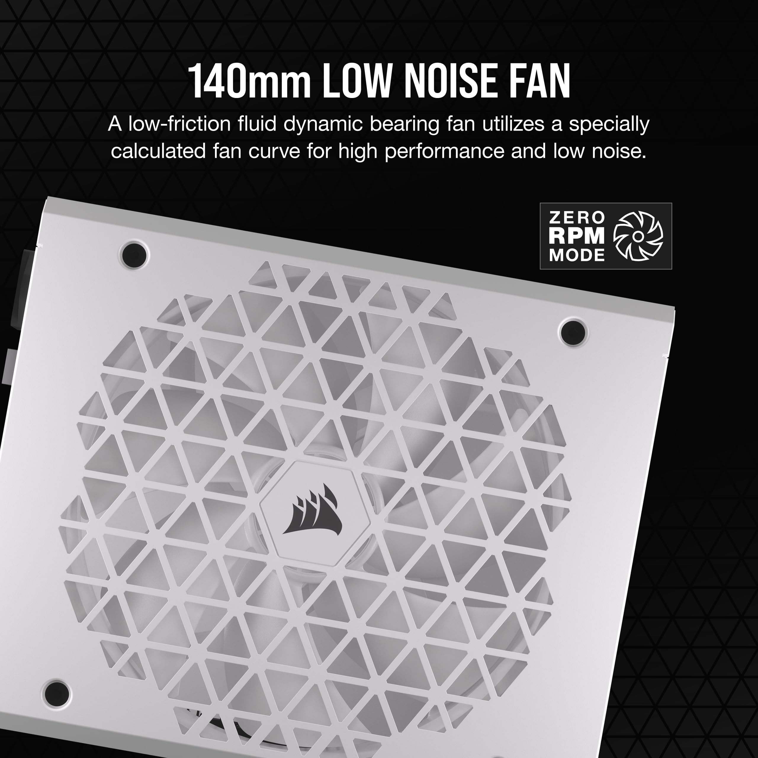 Corsair Rm1200X Shift Fully Modular Atx Power Supply - 80 Plus Gold - Atx 3.1 - Pcie 5.1 - Zero Rpm - Modular Side Interface - White - View 6