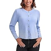 Froggirl Women's Sparkle Rhinestone Button Down Cardigan Sweater – Elegant Long Sleeve Knit Jackets Top