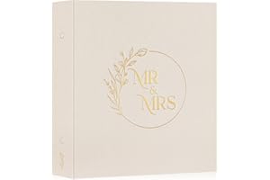 Lanpn Wedding Photo Album 4x6 600 Pockets, Large Capacity Newlywed Marriage Albums Linen Hardcover Slip in Holds 600 horizontal Vertical Photos (Beige)