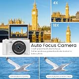 SOPPY 5K Digital Camera WiFi 75MP Vlogging 18X Zoom 3" Flip Screen Kids Beginner view 3
