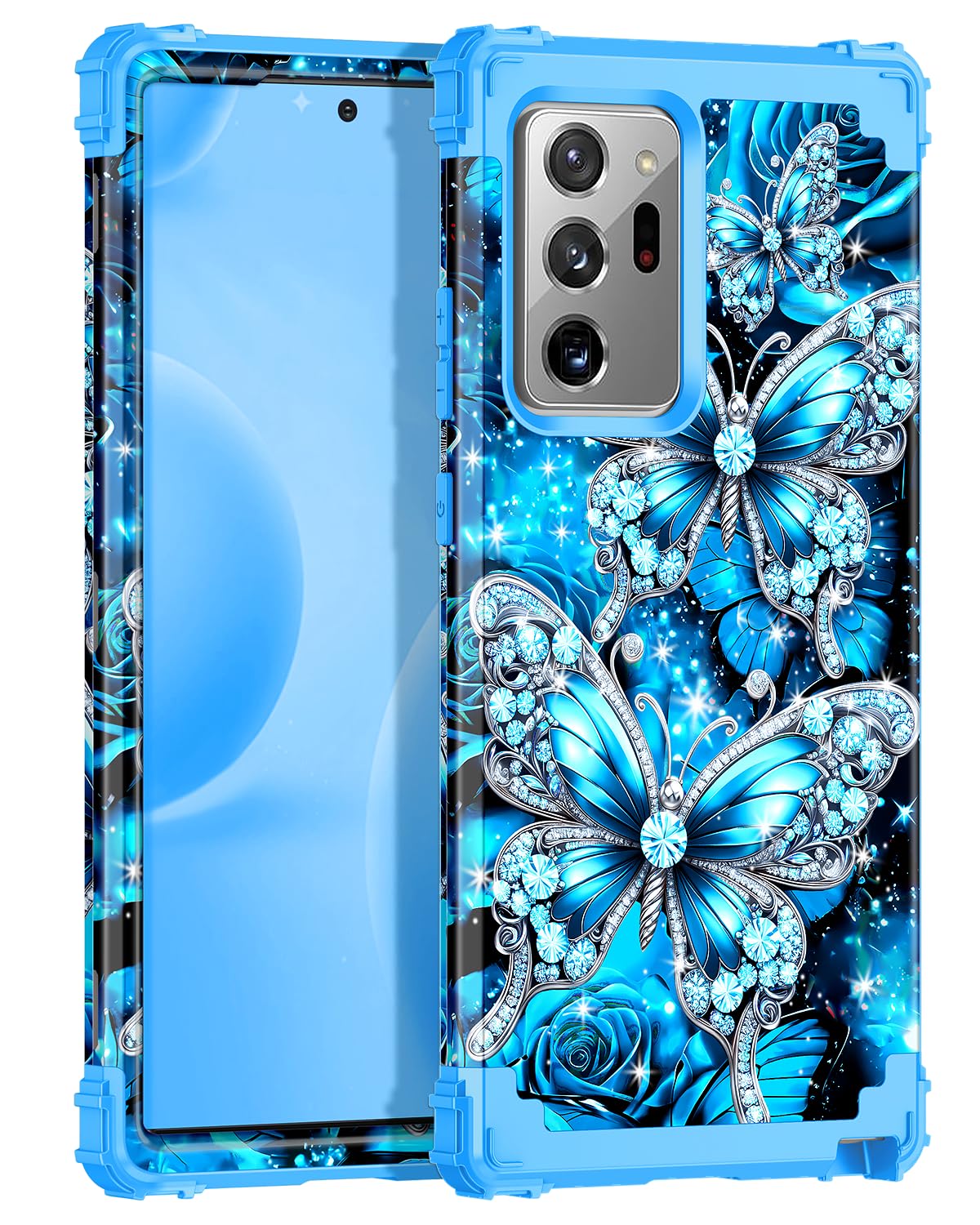 Casetego Compatible with Galaxy Note 20 Ultra Case,Three Layer Heavy Duty Sturdy Shockproof Full Protection Rugged Hard PC+Soft TPU Bumper Case for Samsung Galaxy Note 20 Ultra 6.9 inch,Bright