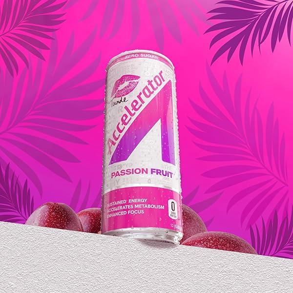 ACCELERATOR ACTIVE ENERGY DRINK SUGAR FREE ZERO CARBS, PASSION FRUIT TUNDE 12OZ CAN(12 PACK) ENHANCED FOCUS & SUSTAINED ENERGY FROM 100% NATURAL CAFFEINE (200MG), ASHWAGANDHA, COQ10 & GREEN TEA EXTRACT