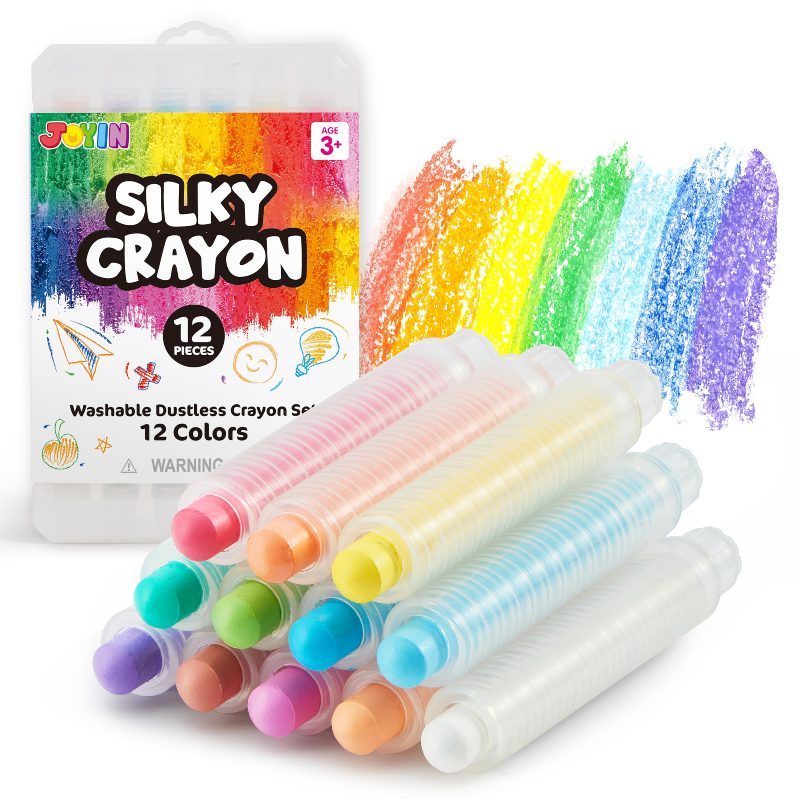 Photo 1 of JOYIN 12 PCS Silky Crayon for Kids, Toddler Twistable Crayon, 12 Colors, Art Supplies, School Supplies, Kids Indoor Activities