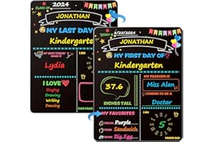 TSJ OFFICE First Day of School Sign Chalkboard - 14 X 11 Inches Double Sided Back to School Board, Last Day of Shool Sign for Preschool, Kindergarten and 1st Grade
