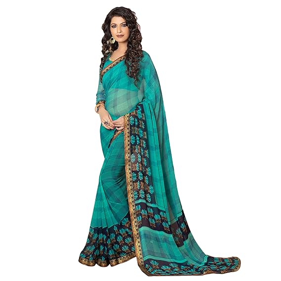 Shaily Georgette Abstarct Print Saree[S_GEET11001SR01_perent_Yellow]