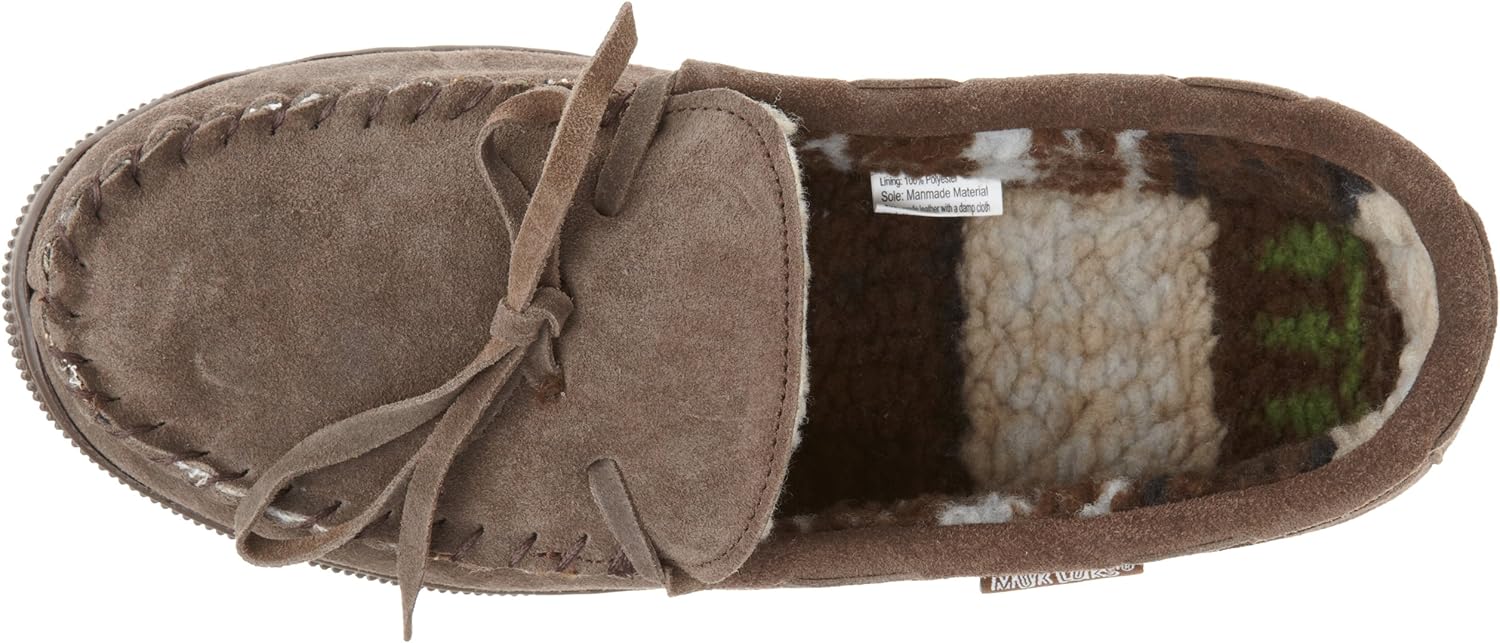  | MUK LUKS Men's Paul Printed Berber Suede Moccasin Slipper | Slippers