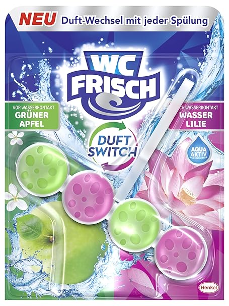 WC Frisch Duft Switch Grüner Apfel Wasserlilie, 10er Pack (10 x 50 g)