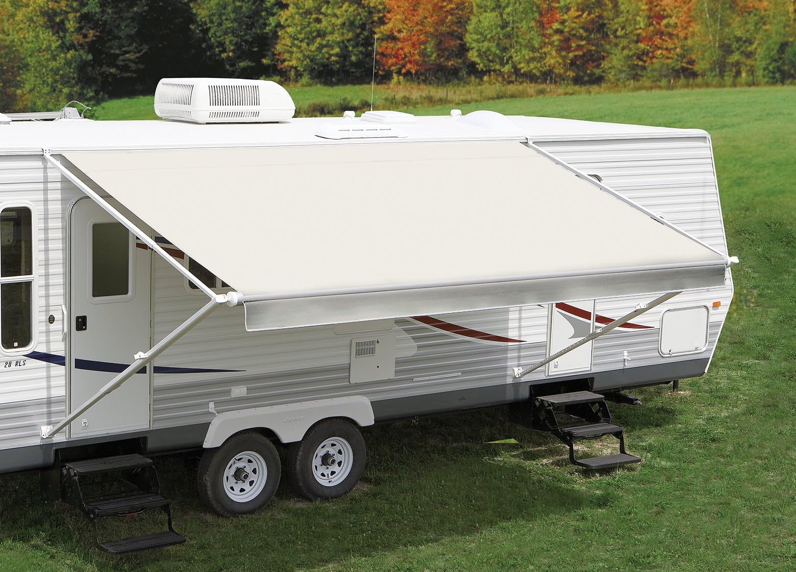 Solid Off White Vinyl Replacement Canopy/Fabric for a 15' Awning