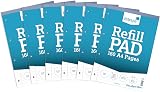Silvine A4 Refill Pad 160 Pages 4 Hole W Punch Narrow Feint Margin Pack of 6