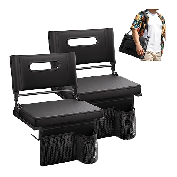 STADIUM SEATS WITH BACK SUPPORT FOR BLEACHER, PORTABLE...