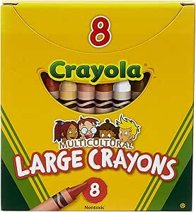 Crayola Lápices multiculturales, grandes, 7/16 x 10 cm, varios colores de tono de piel, paquete de 8
