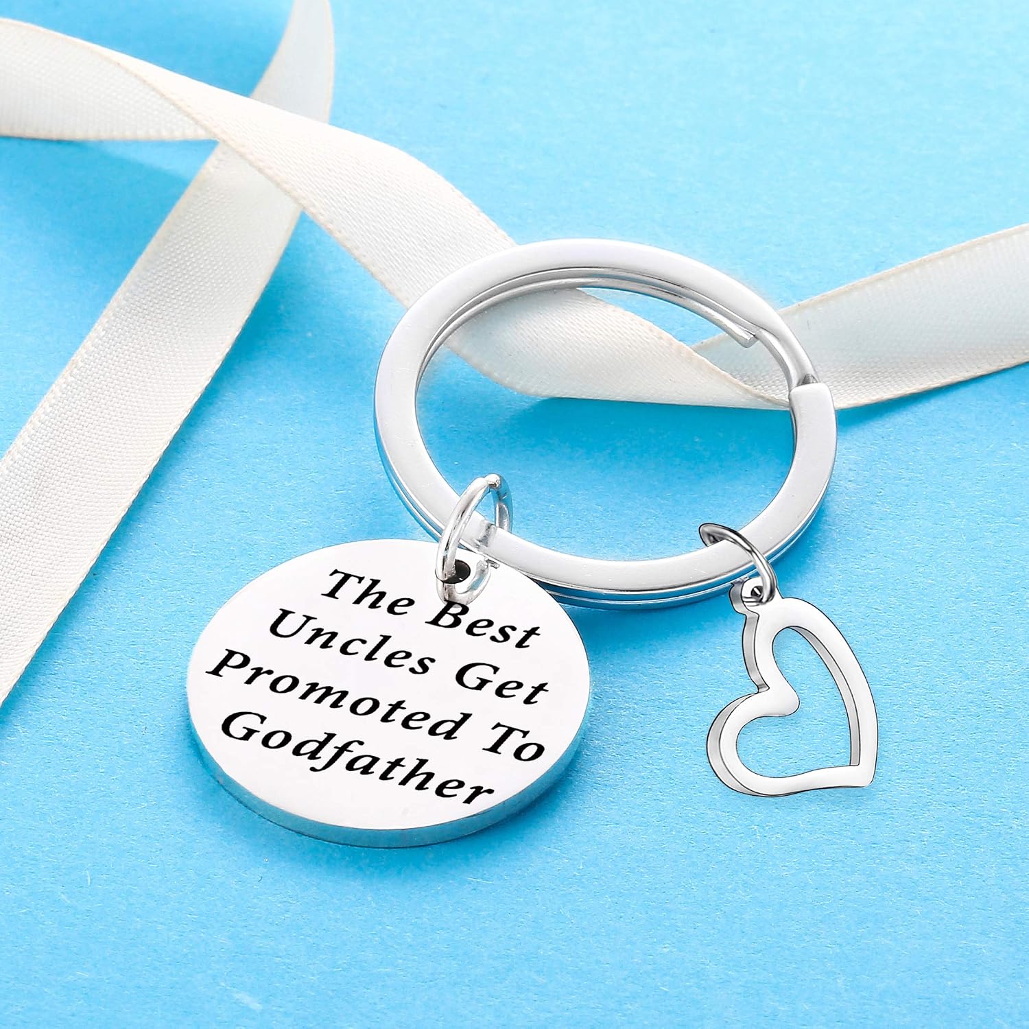 Baptism Gift for Godparents Keyring Godmother Gift Godmother Keychain Jewellery Godmother Birthday Christen Gift for Godmother Gift from Godchild (The Best Uncles) - Image 3