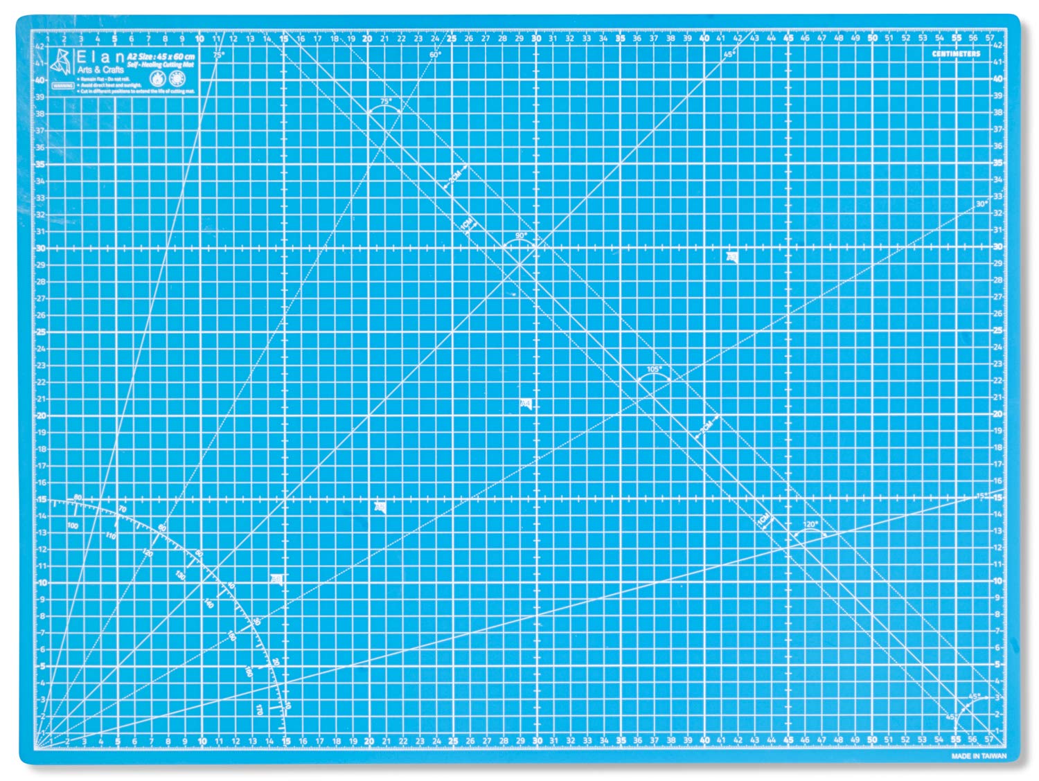 Elan A2 Cutting Mat Blue, 5-Ply Hobby Board for Crafts 60X45 CM, Self Healing Cutting Mat A2, Recycled PVC Craft Board for Sewing & Quilting