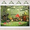 Avezano Spring Enchanted Forest Backdrop Mushroom Fantasy Fairy Tale Wonderland Dreamy Photography Background for Children Kid's Birthday Party Portrait Photoshoot Backdrops (7x5ft)