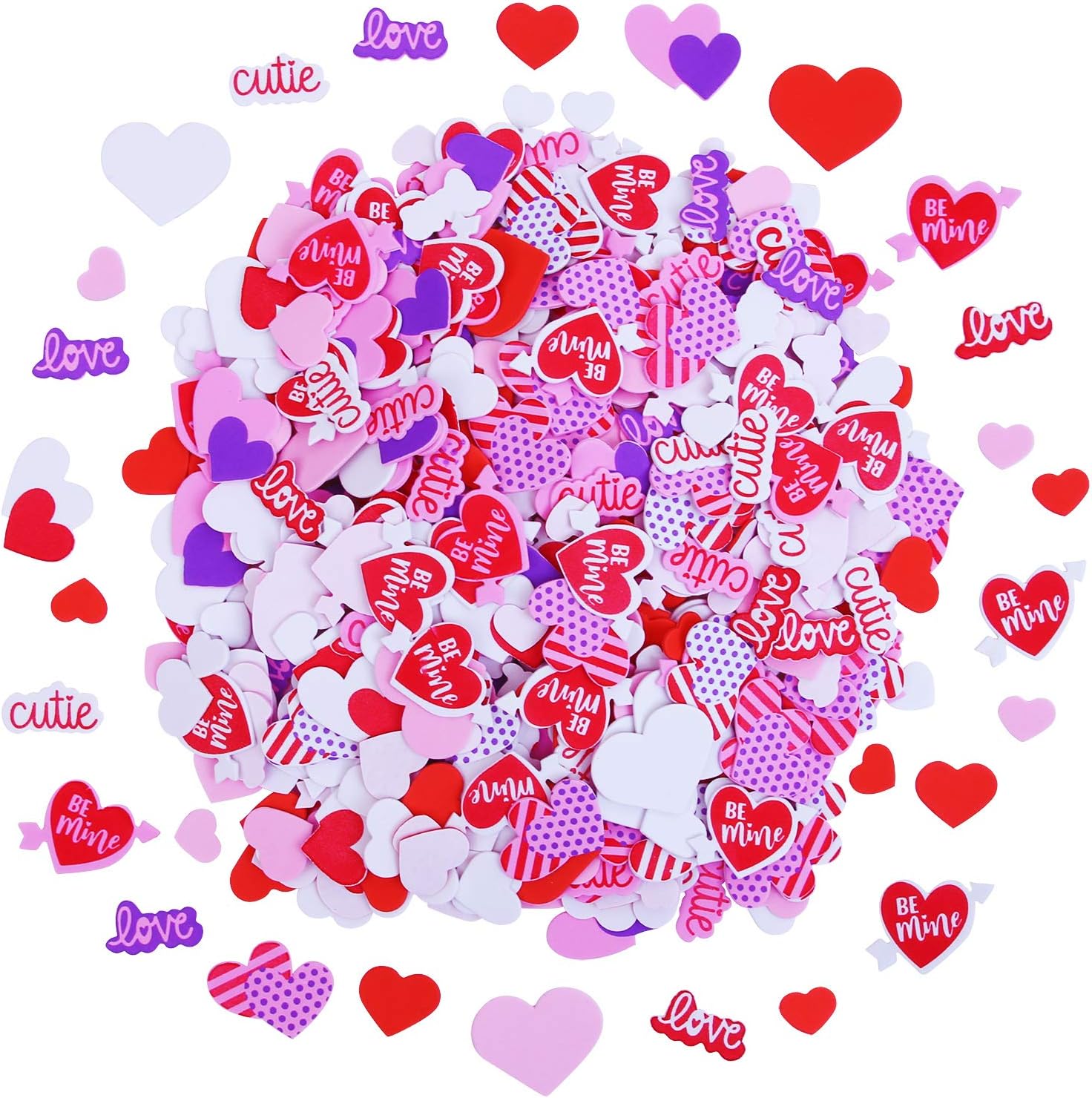Ruisita 600 Pieces Heart Foam Adhesive Stickers Multi