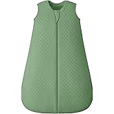 FIEMOL Baby Sleep Sack 6-12 Months 2.5 TOG, Winter Cotton Sleep Sacks Newborn and Infant, Warm Quilted Baby Wearable Blanket, Newborn Sleeping Bag with 2-Way Zipper Green 1 Pack